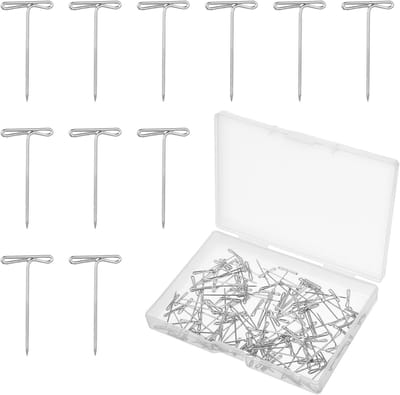 T-pinnen Set - Blokkerende Spelden - Pruiken Maken - Roestvrij Staal - 35 cm - Zilver