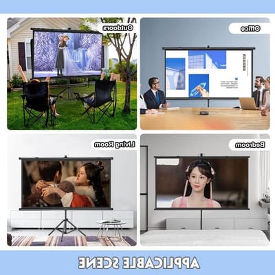 Projectiescherm Met Statief - Filmscherm Handmatig - Thuisbioscoop Presentatie - Kreukvrij Glasvezel - 60 Inch 4:3 - Wit