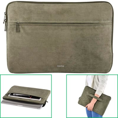 Hama Laptop-sleeve "Cali", van 34 - 36 cm (13,3" - 14,1"), olijf