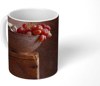 Mok - Koffiemok - Rustiek - Druiven - Schaal - Stilleven - Fruit - Mokken - 350 ML - Beker - Koffiemokken - Theemok