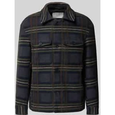 Regular fit wollen jack met platte kraag, model 'MITCH'