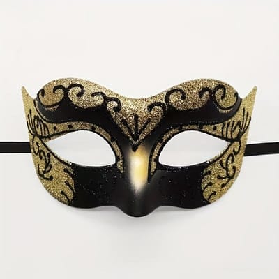 Masque de Mascarade Peint à la Main Peinture en Bombe Masque pour Hommes et Femmes Fête Bar Mascarade, Demi-Visage