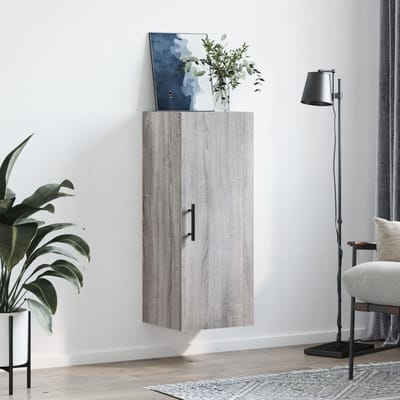 vidaXL - Bovenkast - 34,5x34x90 - cm - grijs - sonoma - eikenkleurig