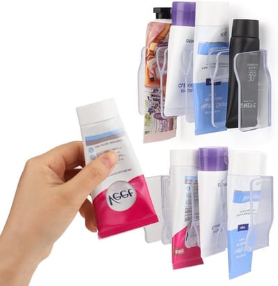 Set van 2 Transparante Badkamer Gezichtsreiniger Planken, Tandpasta Houder en Organizer voor Badkameraccessoires met 4 Tubes
