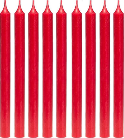 Luxe mooie kwaliteits lange dinerkaarsen 2.1 cm x 28 cm | Rood | 18 stuks | 10 branduren