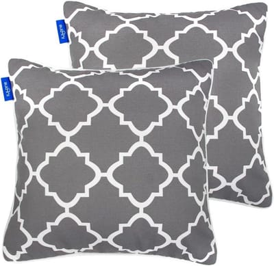 Decoratieve Sierkussens - Buiten Kussens - Terras Aankleden - Weerbestendig Polyester - 45x45 cm - Grijs Plaid