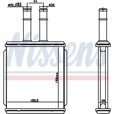 Warmtewisselaar, interieur verwarming NISSENS 73999