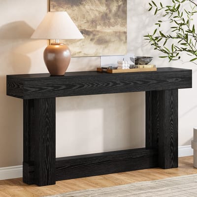 LITTLE TREE Consoletafel Boerderijstijl - 160x30x85 cm - MDF - Dubbellaags - Zwart