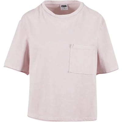 Urban Classics - Washed Jersey Boxy Dames Tshirt - XS - Roze