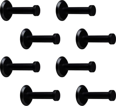 8 stuks SOTECH kapstokhaken Talea RVS zwart gepoederlakt lengte: 53 mm incl. plaatje en bevestigingsset