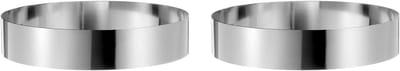 Dailygoods - QUARKZMAN 2 stuks roestvrijstalen taartringen 25 cm ronde taartvorm met spiegelcoating voor de keuken thuis levensmiddelen kaas maken gereedschap, zilver
