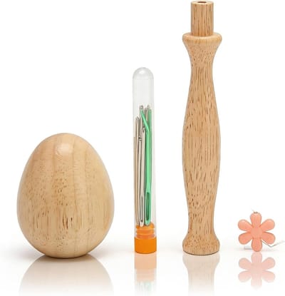 Houten Stopper voor Eieren, Grote Oognaald Set voor Darnen, Handwerk en Naaien Benodigdheden voor Volwassenen