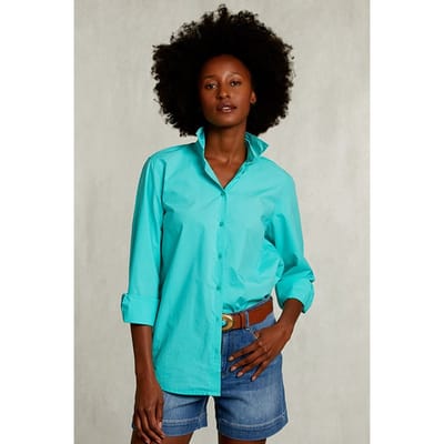 River Woods Turquoise Uni Centered Blouse Green Size: 34 | Button-Down Shirts Outlet | Dames | Blauw