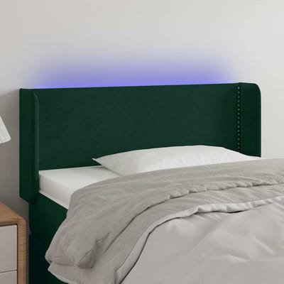 vidaXL - Hoofdbord - LED - 83x16x78/88 - cm - fluweel - donkergroen