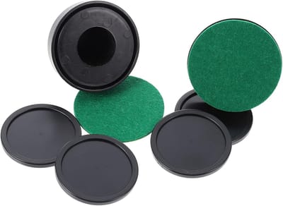 Hockey Paddles - Pucks & Paddles - Tafelspel Vermaak - Slijtvaste Kunststof - 6x6cm - Zwart