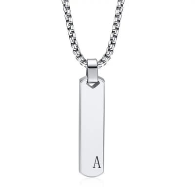 Bovista Ketting - Heren - Staal - Nep zilver - Met Hanger - A