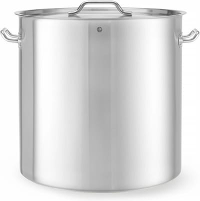 HENDI Grote kookpan met deksel – 98L – inductiegeschikt – koelblijvende handgrepen – matte afwerking