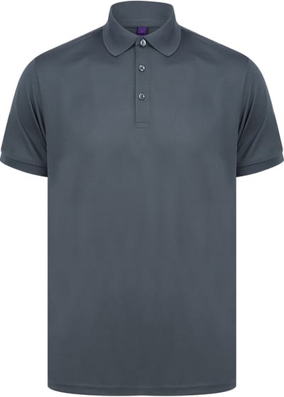 Henbury Herenpolo in gerecycleerd polyester H465 - Charcoal - M