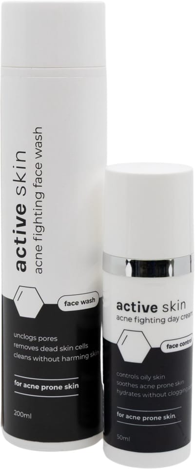 Activeskin Skincare Set Mannen – Basic Acne Routine – Face Wash & Dagcrème – Onzuivere & Vette Huid