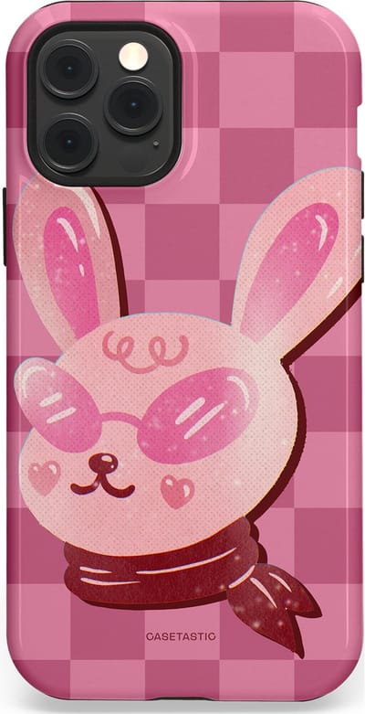 Casetastic Hoesje Geschikt voor Apple iPhone 12/12 Pro Magsafe - Stijlvolle Beschermende Duo-layer Case - Luxe konijntje