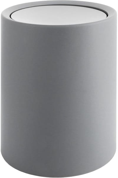 Afvalemmer - badkamer - 8 liter - vuilnisemmer - grijs - 26 x 22 x 16,5 cm - met deksel - BPA-vrij - cosmetica-emmer - kanteldeksel - plastic - voor badkamer - keuken - kantoor.