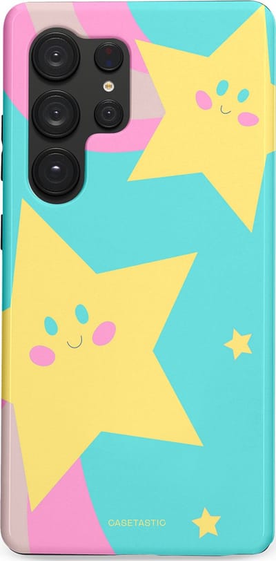Casetastic Hoesje Geschikt voor Samsung S25 Ultra - Stijlvolle Beschermende Duo-layer Case - Roze Sterrenlicht