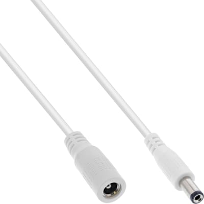 DC verlengkabel | 5,5 x 2,5mm | max. 140W | AWG18 | wit | 5 meter