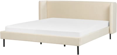 ARETTE - Tweepersoonsbed - Lichtbeige - 180 x 200 cm - Fluweel