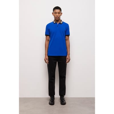 The Kooples Polo Mc Rib Logo Blue Electric Maat: XS | Poloshirts Outlet | Heren | Blauw