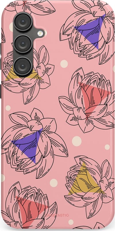 Casetastic Hoesje Geschikt voor Samsung S23 FE - Stijlvolle Beschermende Duo-layer Case - Bloemen Pastel Roze