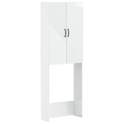 vidaXL - Toiletkast - HAARLEM - Hoogglans - Wit - 66 - x - 25,5 - x - 190 - cm