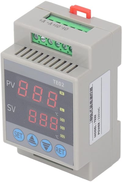 Allecto - Geleiderail Thermostaat - Digitale Warmteregeling - Compacte Micromodule Technologie - Verwarming en Koeling - Eenvoudige bediening - Ges...