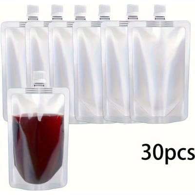 30 stuks Espresso Vloeibaar Wegwerp Doseerzakken Cold Brew Iced Drops Verpakkingszakken, Transparant Matzegel Vloeistof Mondstukzakken 30pcs white