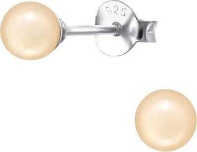 Amanto Oorbellen Elki Peach - 925 Zilver E-Coating - Parel - ∅4mm