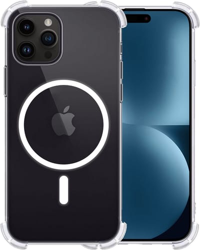 Hoesje - Geschikt voor Apple iPhone 15 Pro - Magsafe Compatible - Sterk & Shockproof - Back Cover - Telefoon Hoes Shockproof - Shock Proof Case - Telefoonhoes - Transparant