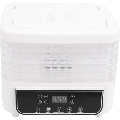 Voedseldroger 160W Touch Control Instelbare Temperatuur Timer 6 Lades Elektrische Voedseldroger Machine voor Vlees Fruit L white