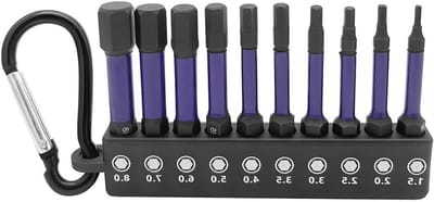 Set van 10 Stuks 50mm Hex Schroevendraaier Bits met 1/4 Hex Shank en Magnetische Impact, Geschikt voor Allen Sleutels en Boorwerkzaamheden