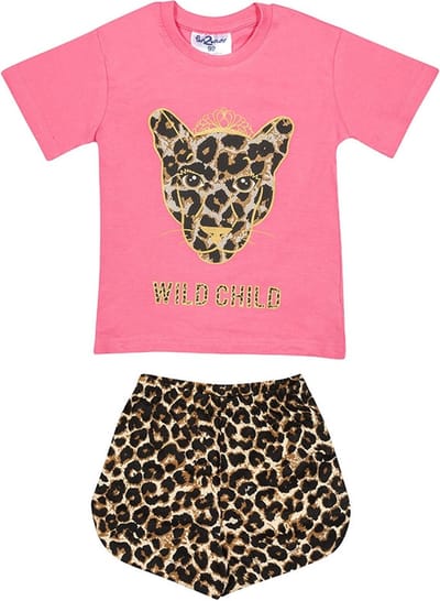Fun2Wear - Wild Child Shortama Teen | Roze - Katoen - Maat 152