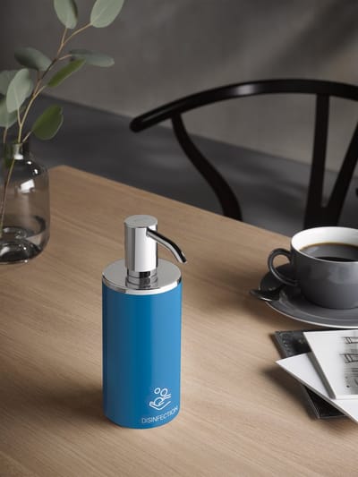 KEUCO ontsmettingsdispenser, chroom en blauw, turkoois, vloermodel 250ml