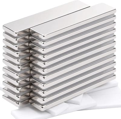 Sterke Neodymium Magneten Plat 50 x 10 x 3 mm - Rechthoekige Kleefmagneten Voor Glasmagneetbord en Keukenkasten - 22 Stuks