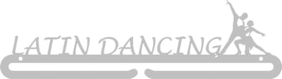Latin Dancing Medaillehanger RVS (35cm breed) - Nederlands product - incl. cadeauverpakking - eigen ontwerp mogelijk - sportcadeau - topkado - medalhanger - medailles - danscadeau - dansprestaties- danssport- muurdecoratie