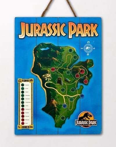 Jurassic Park - Wooden Map /movies And Tv-shows