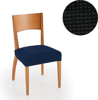 Belmarti® Stoelhoes Milos Zwart (2 stuks) voor eetkamerstoelen 40-50cm - Extreme Stretch stoelhoezen - Antistatisch - Ademend Katoen