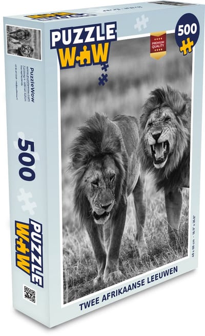Puzzel Leeuwen - Zwart - Wit - Jacht - Legpuzzel - Puzzel 500 stukjes