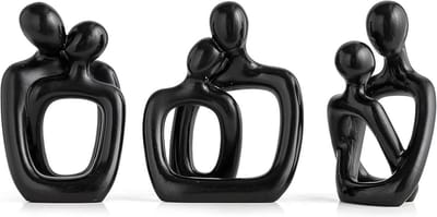 Set van 3 Abstracte Beeldjes voor Koppels - Romantische Woondecoratie voor Huis en Tafel