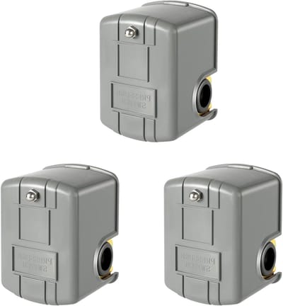 Drukschakelaar Fonteinpomp - Waterdrukschakelaar - Automatische Waterdruk - Instelbaar Differentieel - 40-60 PSI - Grijs
