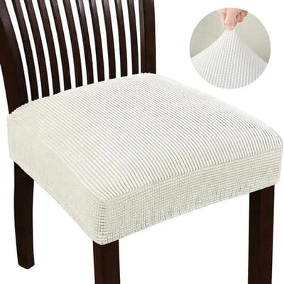 Housses de Chaise Jacquard Extensibles Couleur Unie Antidérapantes Housses de Chaise Douces Housse de Siège de Canapé Salon Restaurant Bureau Hôtel 1 PC
