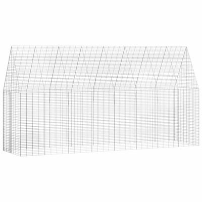 vidaXL - Konijnenkooi - zilver - 400 - x - 100 - x - 210 - cm - Gegalvaniseerd - staal