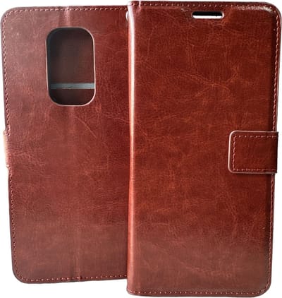 Bookcase Geschikt voor: Motorola Moto G9 Play / E7 Plus Bruin - portemonnee hoesje - ZT Accessoires