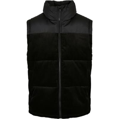Urban Classics - Cord Mouwloos jacket - S - Zwart